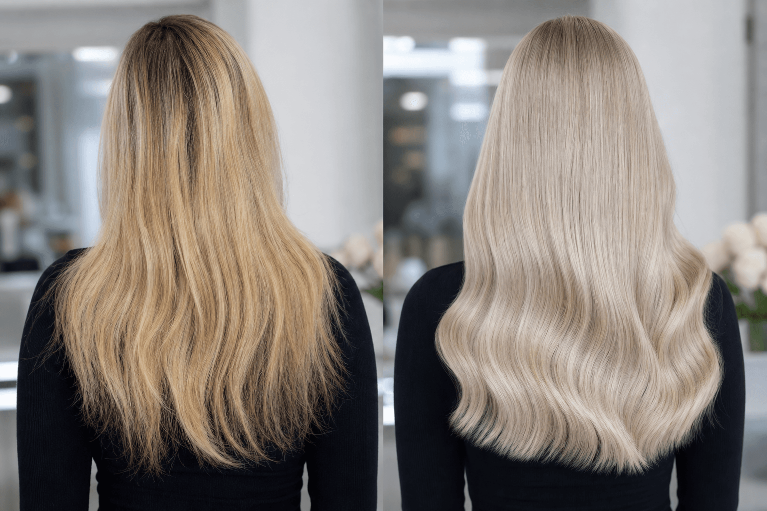 Hair Color Correction before and after transformation
